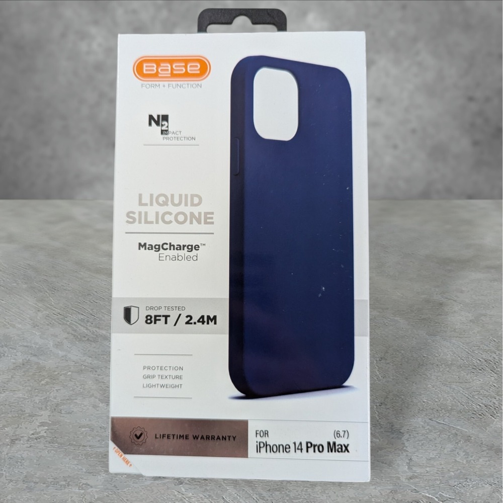 Base Liquid Silicone MagCharge Case‎ For Apple iPhone 14 Pro Max Blue W5